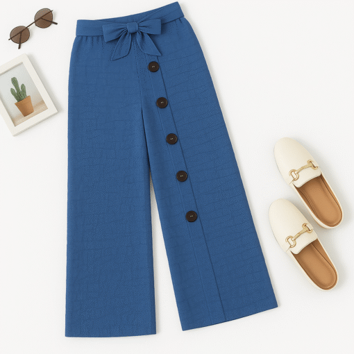 Pantalon en Lin avec Boutons