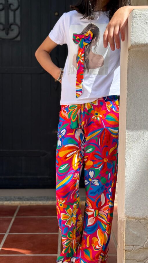 Ensemble Fillette Avec Tissu Motif Éte 4 Couleurs – Image 6
